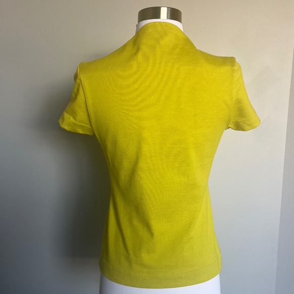 Kate Spade Saturday Slip Neck Lime Green Yellow Cotton Casual Tee T-shirt Top - Picture 3 of 12